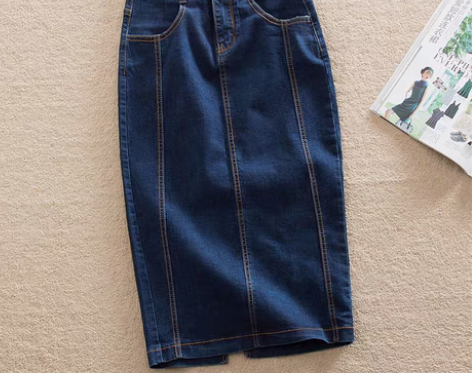 转卖加肥加大码牛仔铅笔裙半身裙女春夏新款中...