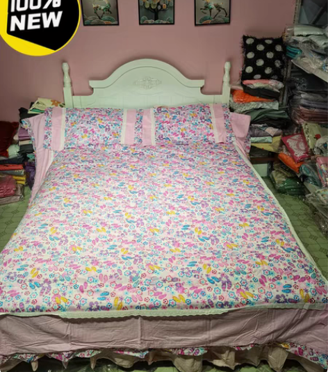 包邮全新，纯棉斜纹棉韩版床裙款四件套，10...