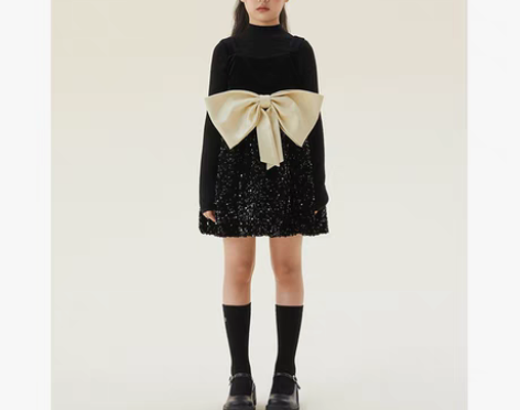 转卖SASAKIDS+蝴蝶结可拆卸亮片丝绒...