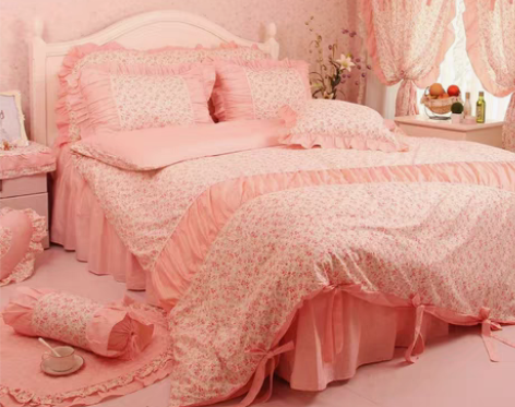 包邮全新hrhm纯棉四件套全棉公主风四件套...