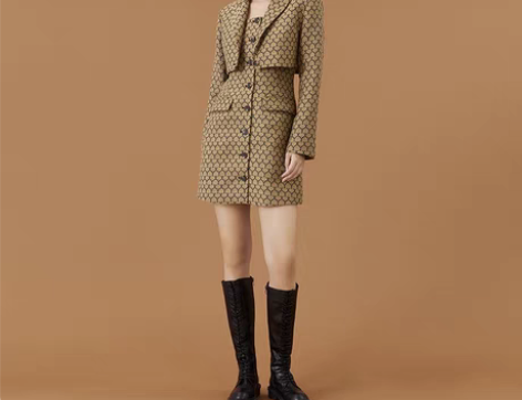 包邮西遇西装连衣裙女2021年冬季新款欧美...