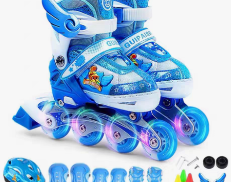 闲置 贵派仕儿童溜冰鞋动漫3D全套装， 男...