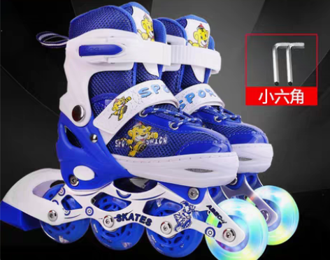 转卖溜冰鞋儿童全套装男女旱冰轮滑鞋直排轮可...