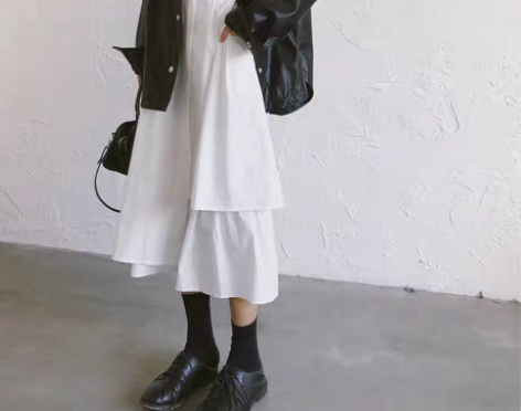 转卖苏安家 黑白配超美一粒扣棉布拼接不规则...