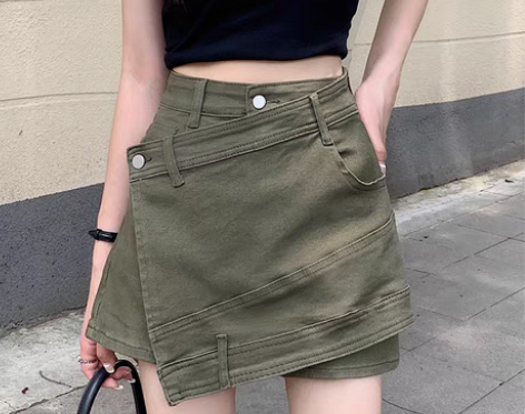 转卖高腰牛仔短裤女裙裤夏季新款设计感小众小...