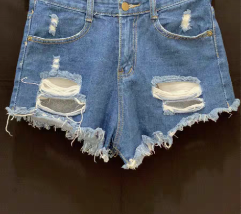 包邮99新高腰牛仔短裤女韩版显瘦百搭破洞短...