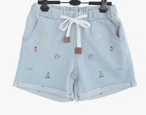 转卖高腰牛仔短裤2017夏装新款少女可爱刺...