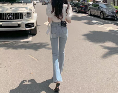 转卖高腰牛仔裤女春秋2022年新款春装薄款...