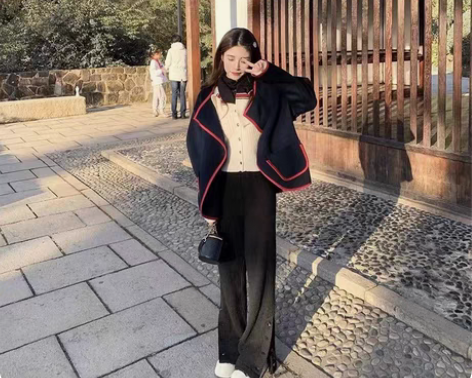 DoggyQin 拽拽编织裤/遮肉麻花编织...