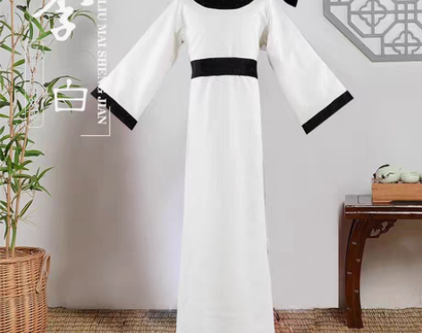 转卖唐朝古装男李白圆领棉麻汉服帅气公子服书...