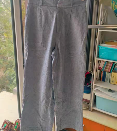 包邮女式棉麻裤，透气性和版型都很好，平铺测...