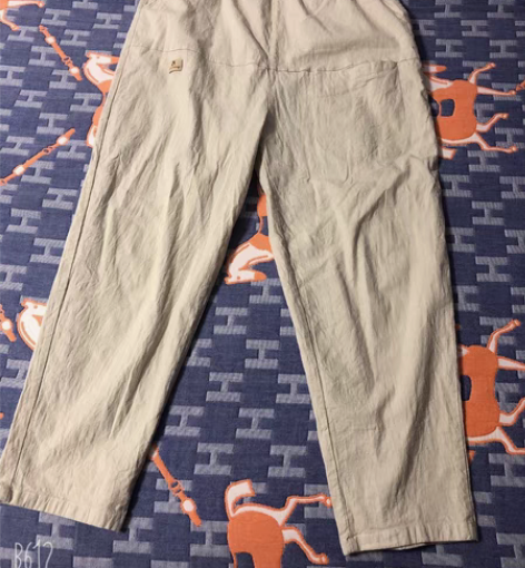 包邮女裤棉麻裤春秋裤米白色休闲裤运动裤棉的...