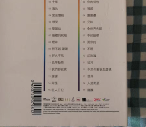 包邮陈奕迅跨世纪11年国语精选，新，附赠引...