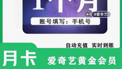 爱艺奇一个月会员 aqy爱奇艺黄金会员月卡...