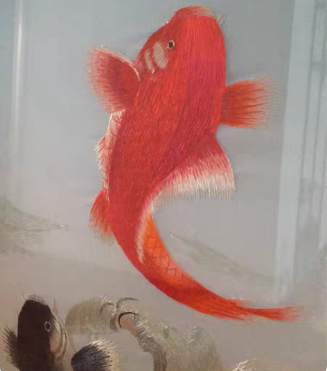 闲置精品手工刺绣画品，鱼儿惟妙惟肖，全新，...