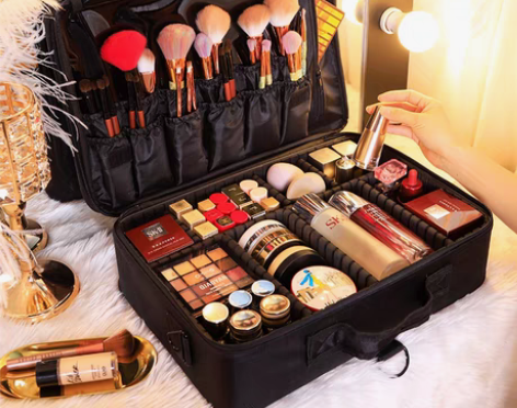 转卖化妆包大容量多功能简约便携网红收纳箱旅...