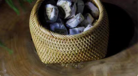 包邮越南手工藤编茶点盒 果盘 复古中式围棋...