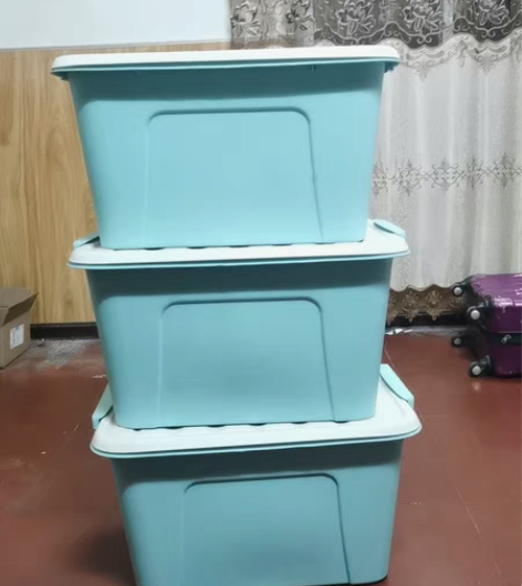 转卖茶花58L*3只收纳箱塑料特大收纳盒衣...