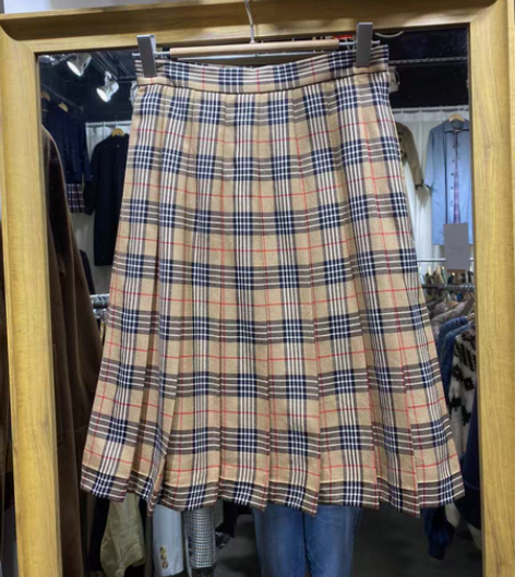 包邮Vintage古着羊毛短裙日本校服JK...