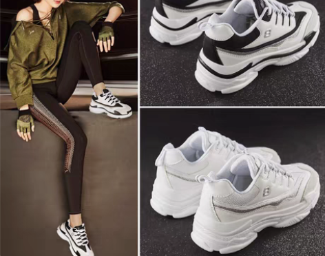 转卖2020新款春季ins透气休闲运动鞋女...