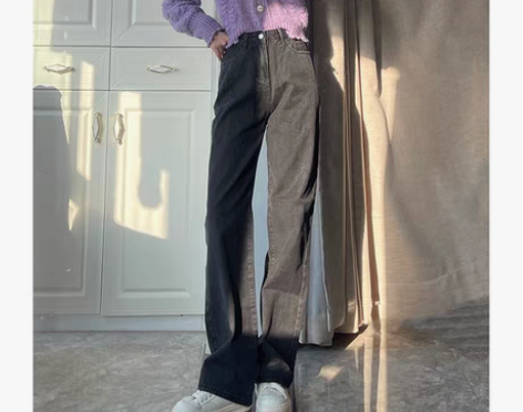 转卖earned韩版加长牛仔裤女直筒拖地高...