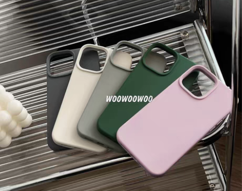 转卖小众极简高级感液态硅胶手机壳适用iph...