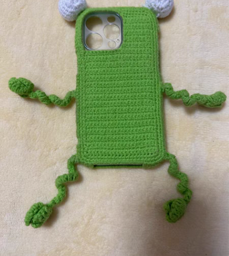 转卖手工编织毛线卡通可爱创意个性青蛙手机套...