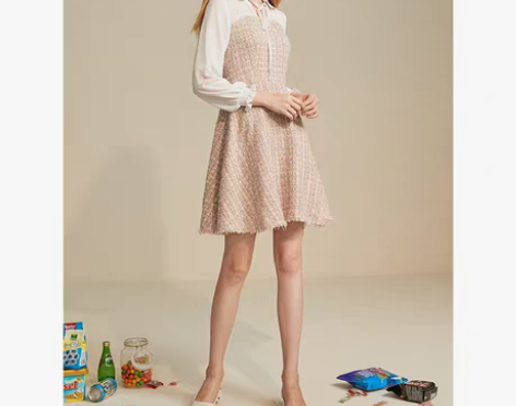 转卖拉夏贝尔小香风连衣裙子女装2019新秋...