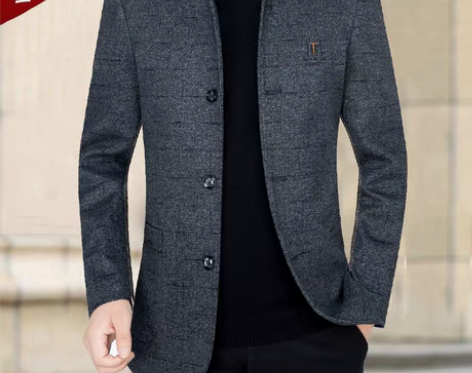 转卖啄木鸟男装秋季立领休闲羊毛外套男士春秋...