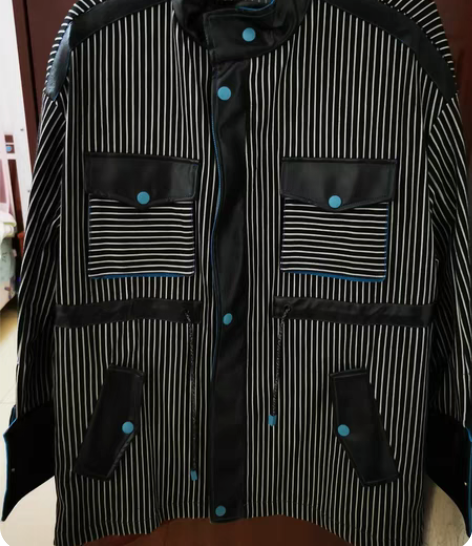 包邮旨白绵羊皮拼接外套，可穿到140斤，腰...