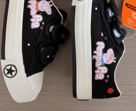 包邮全新女宝宝魔术贴帆布鞋儿童布鞋女童卡通...