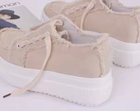 转卖松糕鞋女厚底单鞋春季新款韩版百搭学生透...