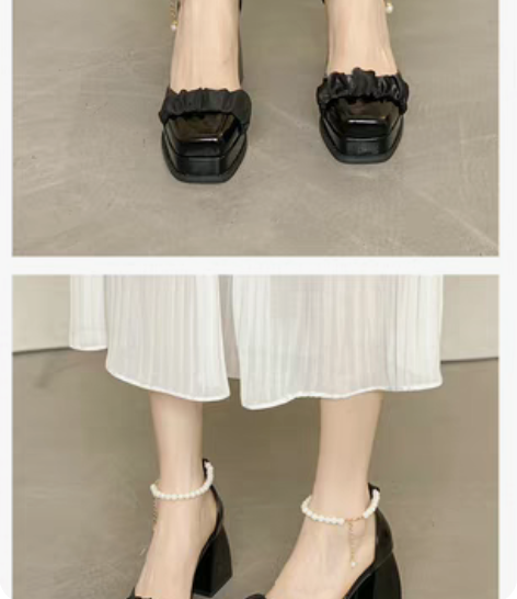 玛丽珍鞋女2023年夏季新款高跟百搭小众单...