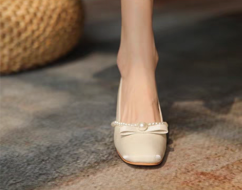 包邮仙女高跟鞋2022春秋新款韩版百搭粗跟...