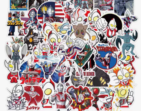 包邮50张卡通奥特曼可爱贴画笔记本电脑水杯...