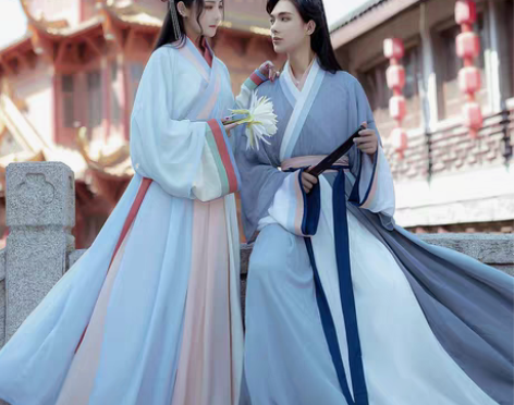 转卖如梦霓裳汉服女情侣装晋襦十二破交嵛裙琼...