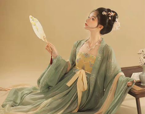 转卖桔屿原创汉服女诃子裙【簪花】大袖衫唐制...