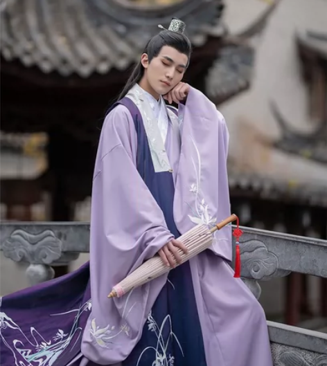 【尔雅】如梦霓裳原创汉服男中国风中长款绣花...