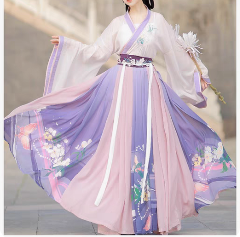 蝉佩紫韵原创汉服女装魏晋风交领齐腰襦裙魏晋...