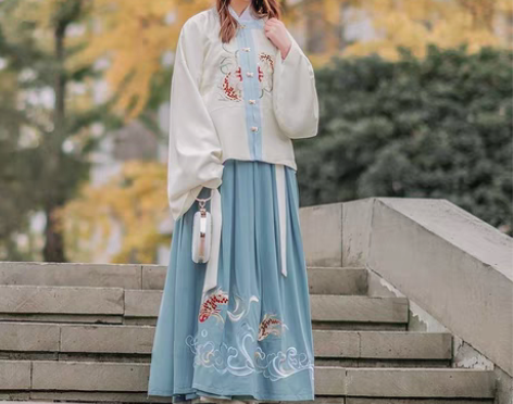 转卖如梦霓裳汉服女明制补服夹衣年年有鱼绣花...