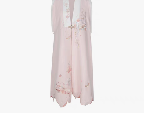 转卖七月夕明制汉服 莳花复刻 双面呢改良绣花比甲立领长衫冬保...