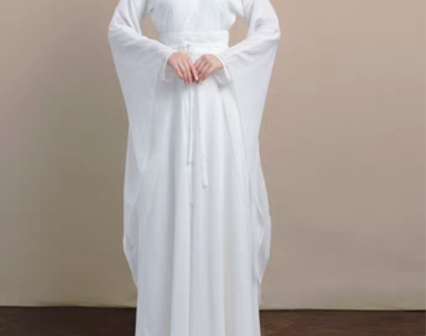 转卖宋制汉服女白色仙裙飘逸古装古风学生舞蹈...
