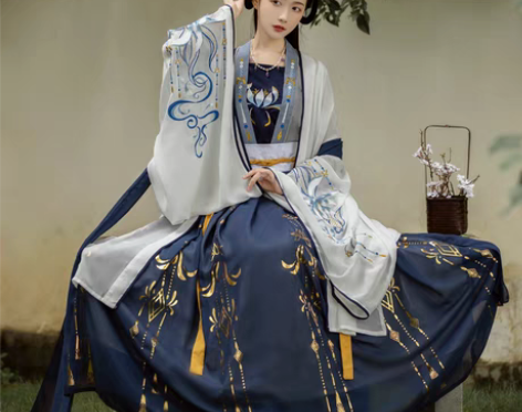 转卖千韵岗琼华汉服女正品原创中国风齐腰白菜...