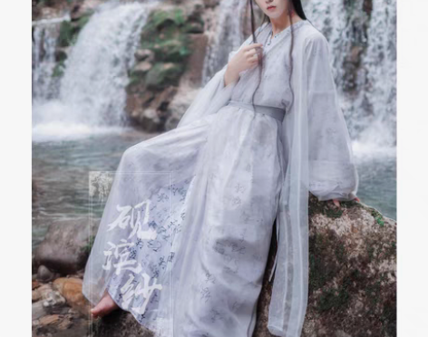 转卖【砚滨纱】原创魏晋风直裾汉服雪纺棉麻-...