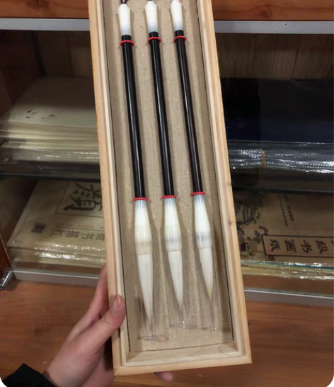 包邮高档精品羊毫毛笔礼盒装，带精品木盒12...