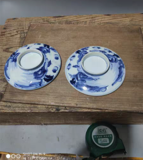 包邮日本回流瓷器古董清代民国老青花山水人物...