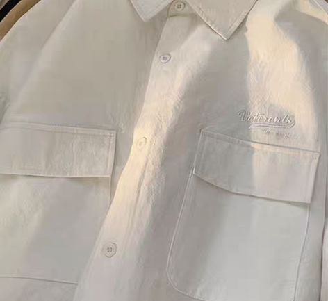 包邮简约纯色长袖衬衫男春秋港风潮流宽松百搭...