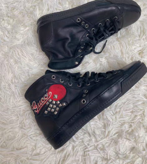 包邮GUCCI 小羊皮红日刺绣铆钉男高帮鞋鞋42.5-43码... 包邮GUCCI 小羊皮红日刺绣铆钉男高帮鞋鞋42.5-43码...