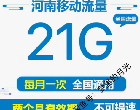 包邮河南移动流量共计21G 需要多少的上面...