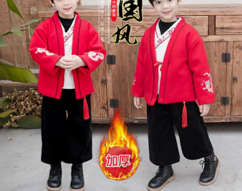 转卖儿童古装汉服套装超仙长袖男童唐装中国风...